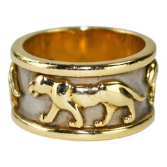 14K Two-Tone Gold Panther Ring 11.7g