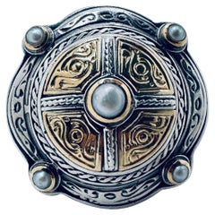 Anello con perle in oro 14K bicolore - Design classico di Costantino