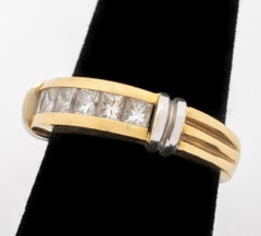 14K Two-Tone Gold Princess Diamond Channel Ring
