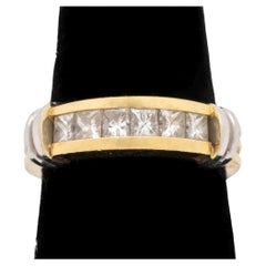 14K Two-Tone Gold Princess Diamond Channel Ring