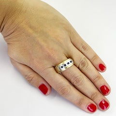 14K Two-Tone Gold Sapphire & Diamond Ring Unisex