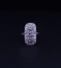 Bague en or bicolore 14K avec émeraude naturelle taille coussin et diamant en or blanc 18K