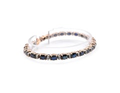 14 Karat Two-Tone Sapphire and Diamond Tennis Bracelet