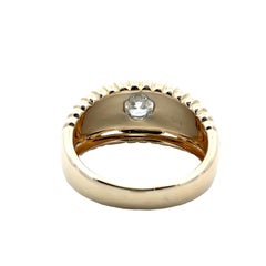 14K Two Tone Wide Diamond Band Ring