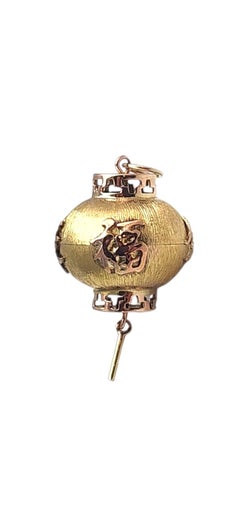 14K Two-Tone Yellow and Rose Gold Chinese Lantern Pendant #25262