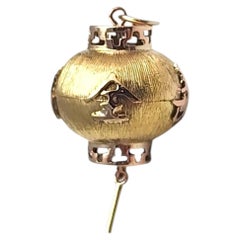14K Two-Tone Yellow and Rose Gold Chinese Lantern Pendant #25262