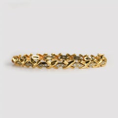 14k Two Tone Yellow and White Gold Bracelet .79cts TCW – Length 7.5