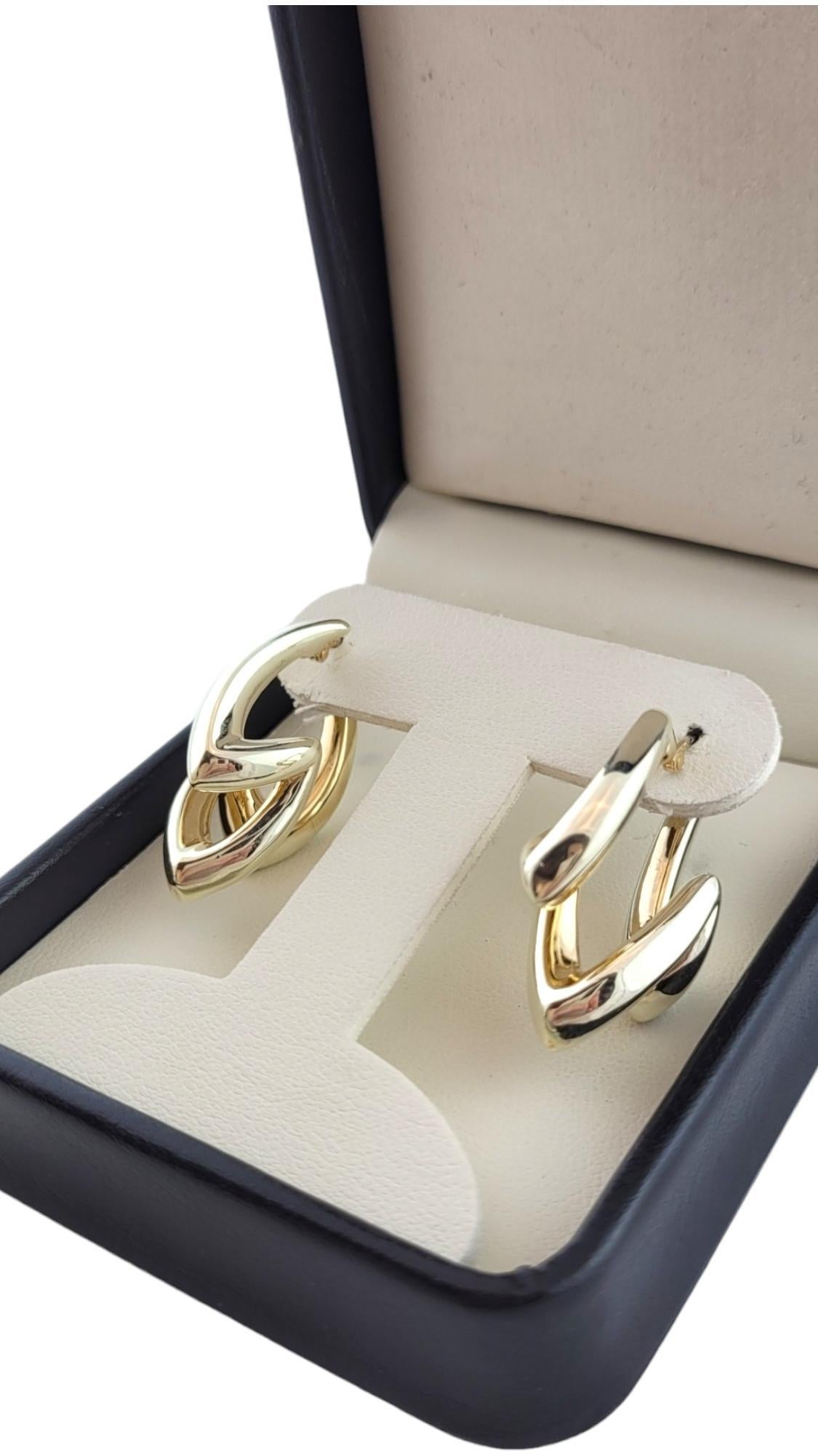 14K Two-Tone Yellow Gold Geometric Earrings #16059 For Sale 2