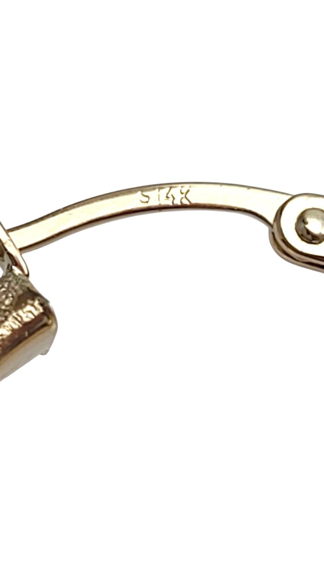 14K Two-Tone Yellow/White Gold Diamond Cut Hoop Earrings #21088 In Good Condition In Washington Depot, CT