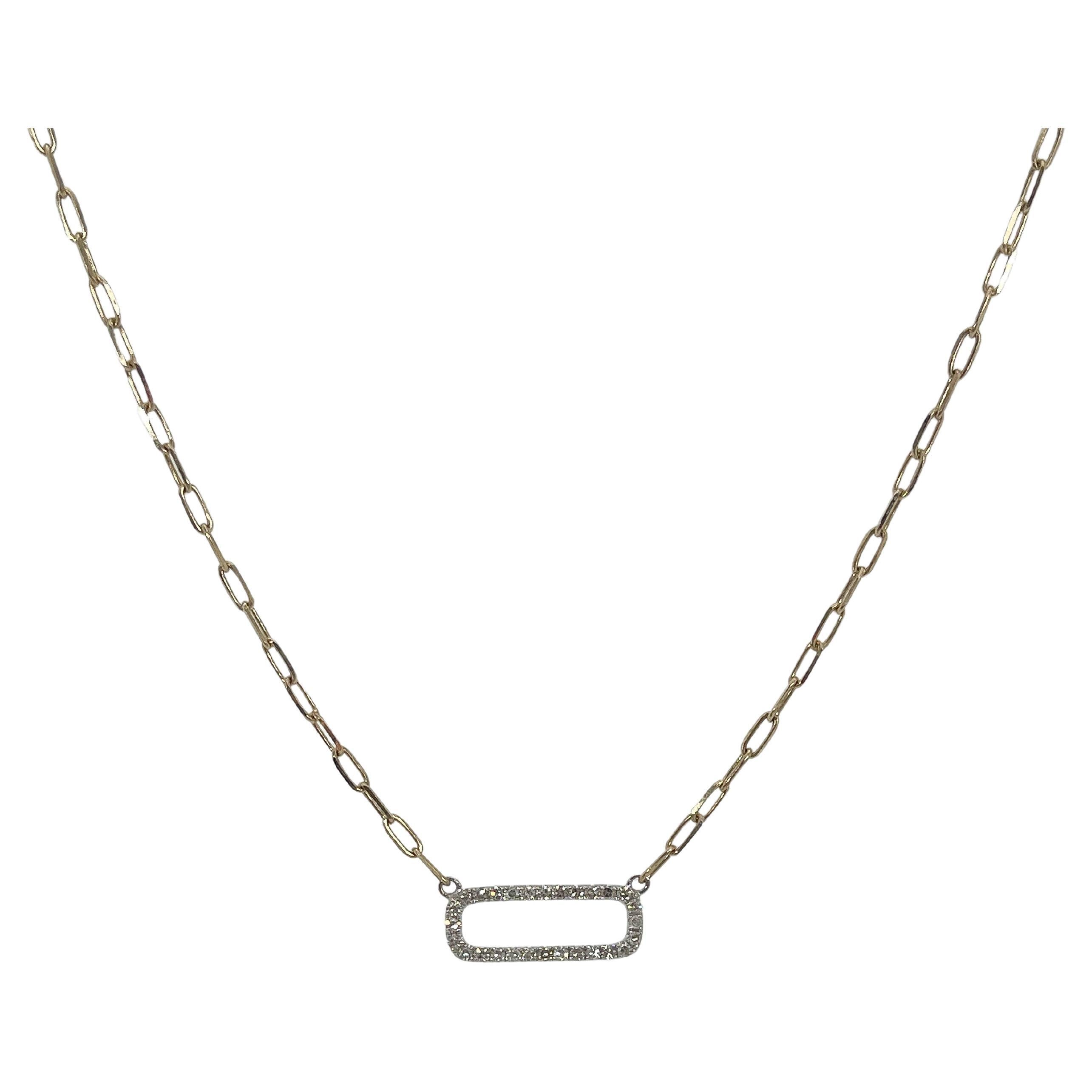 Collana quadrata aperta con diamanti da 0,21 CTW in 14K bicolore