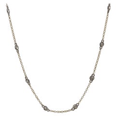 Collana in oro 14 carati bicolore con diamanti, 0,75 carati in totale