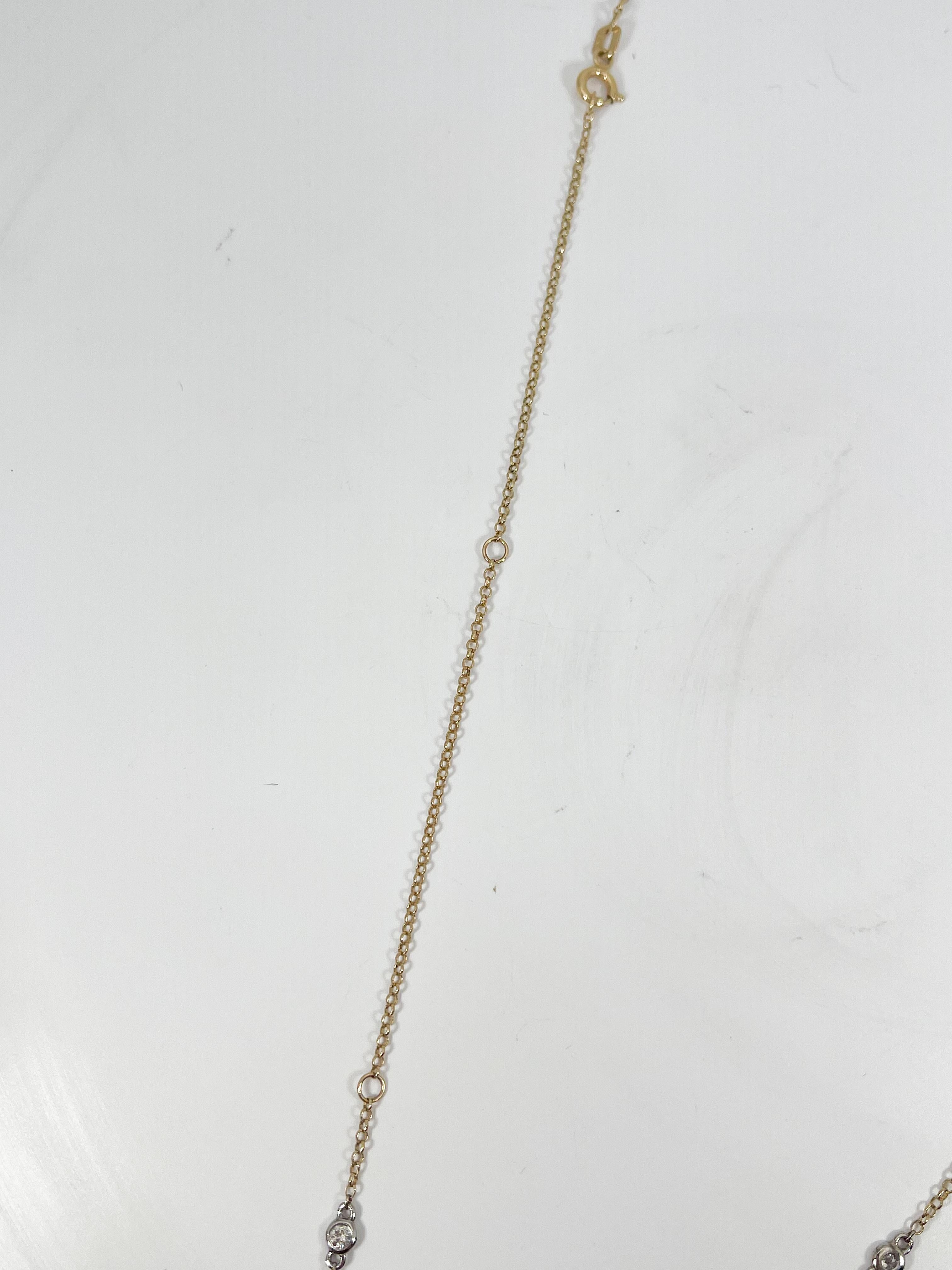 Women's 14K Two Toned Diamonds By The Yard Necklace .75 CTW For Sale