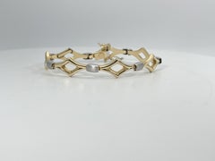 14K Two Toned Fancy Triangle Bracelet