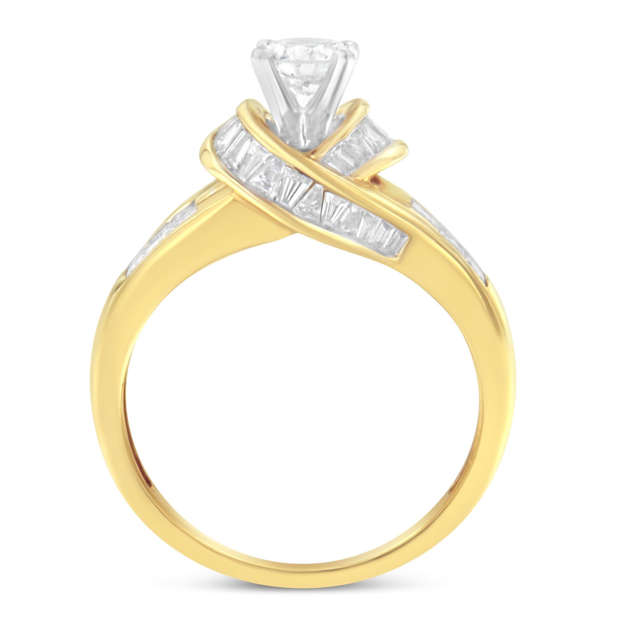 For Sale:  14K Two-Toned Gold 1 1/8 Carat Diamond Cocktail Ring 2