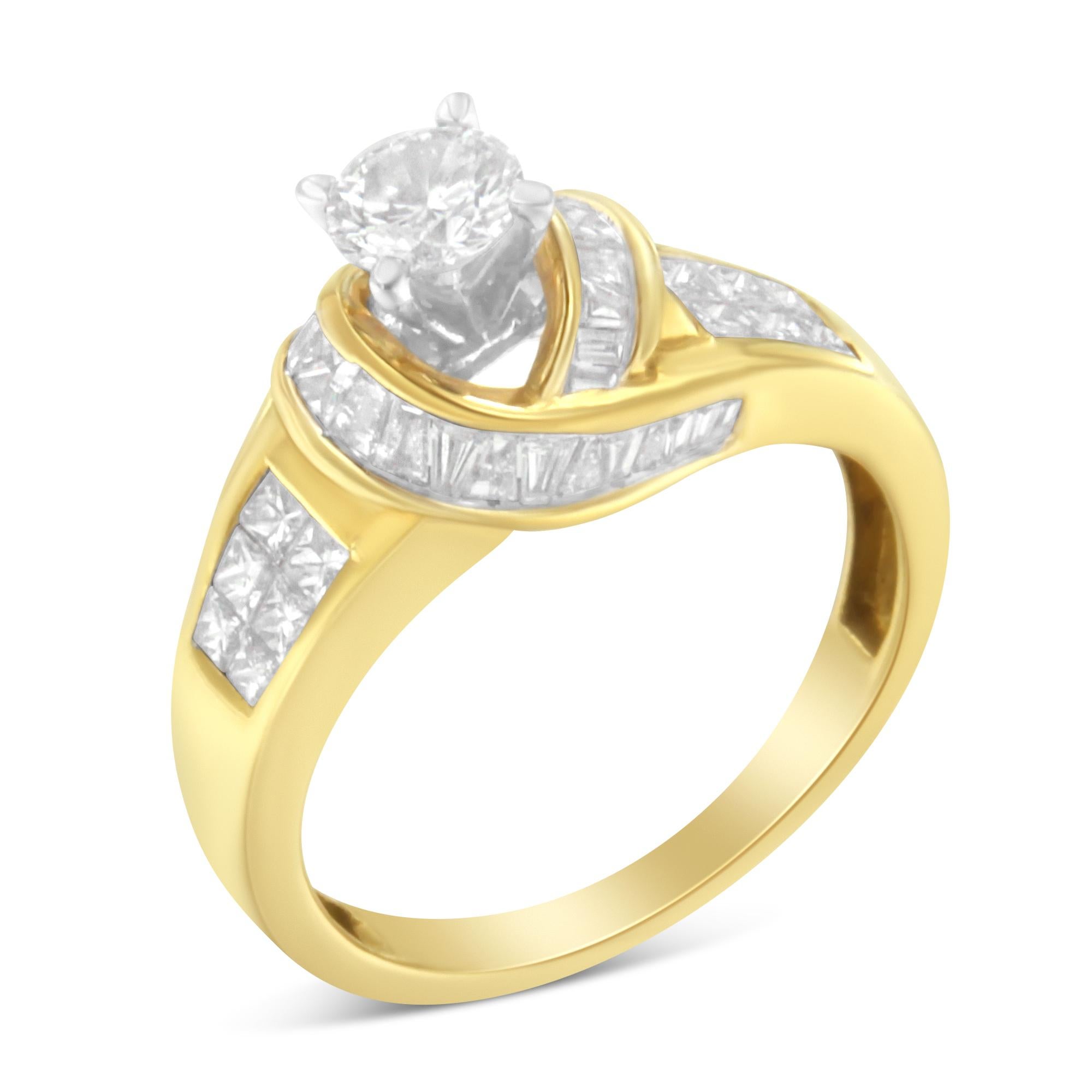 For Sale:  14K Two-Toned Gold 1 1/8 Carat Diamond Cocktail Ring 5