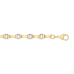 14 Karat Two-Toned Gold Link Bracelet