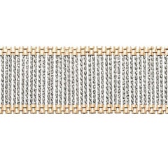 14 Karat Two-Toned Gold Diamond Cut Bar Link Bracelet