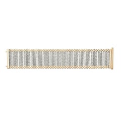 14 Karat Two-Toned Gold Diamond Cut Bar Link Bracelet