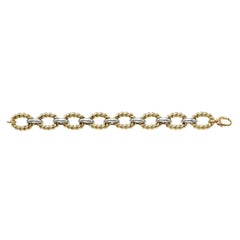 14 Karat Two-Toned Gold Link Bracelet