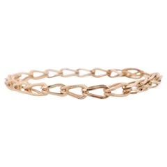 14k UNOAeRRE Textured Link Chain BRACELET. 14k LOOP Italian Bracelet 6.9g 8in