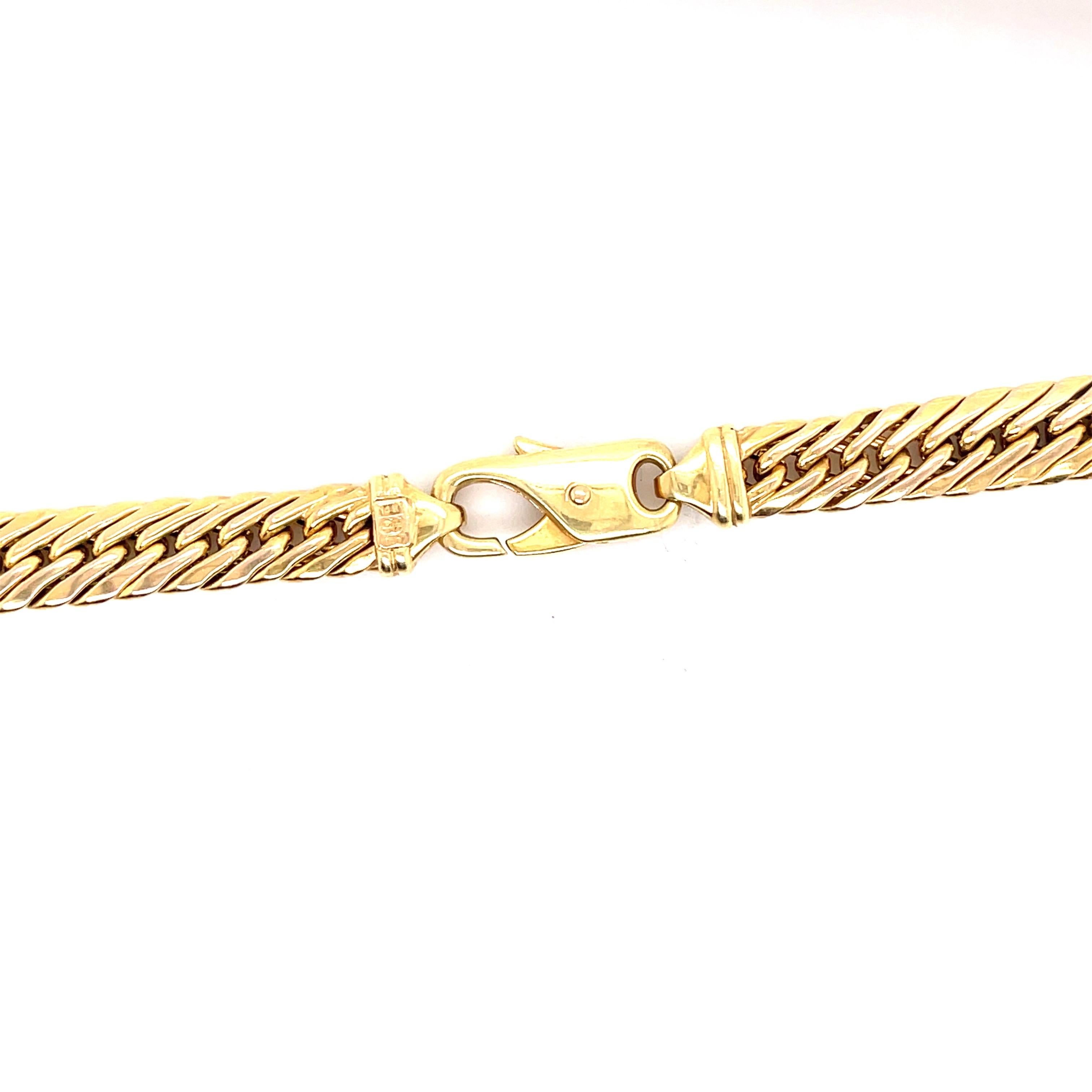 UnoAErre Schlangenmotiv Halskette 14 Karat Gelbgold 36,1 Gramm 16,5 Zoll Italien im Zustand „Hervorragend“ im Angebot in New York, NY
