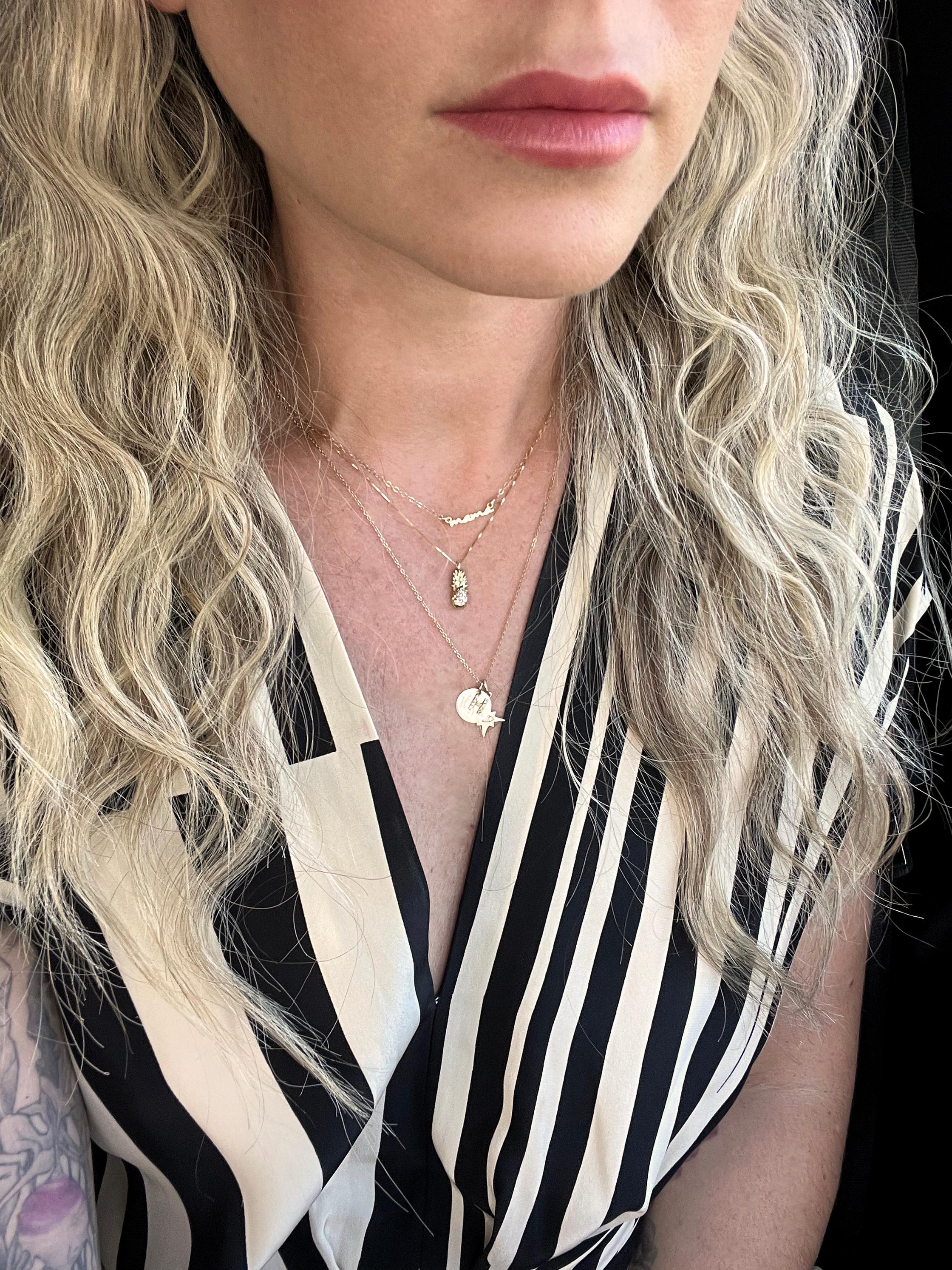 These necklaces express 3 of the most important things in life:  Mama, Love, and Inspiration.  Wear around your neck to remember these things every day, or gift one to just about anyone...We cast this original word necklace from the exact cursive