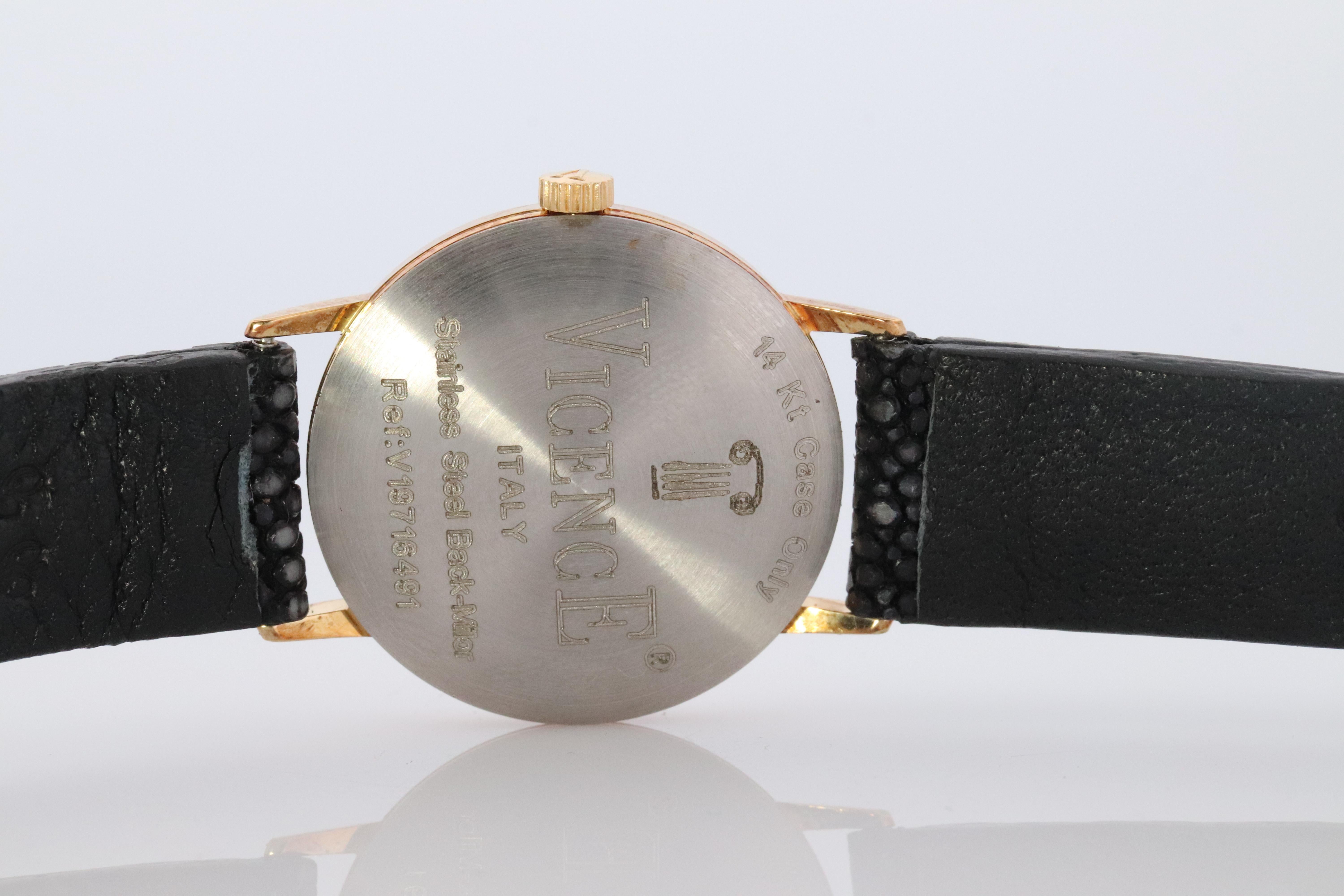 Reloj de pulsera Vicence de 14 quilates. Reloj Vicence de oro amarillo para señora. en venta 2