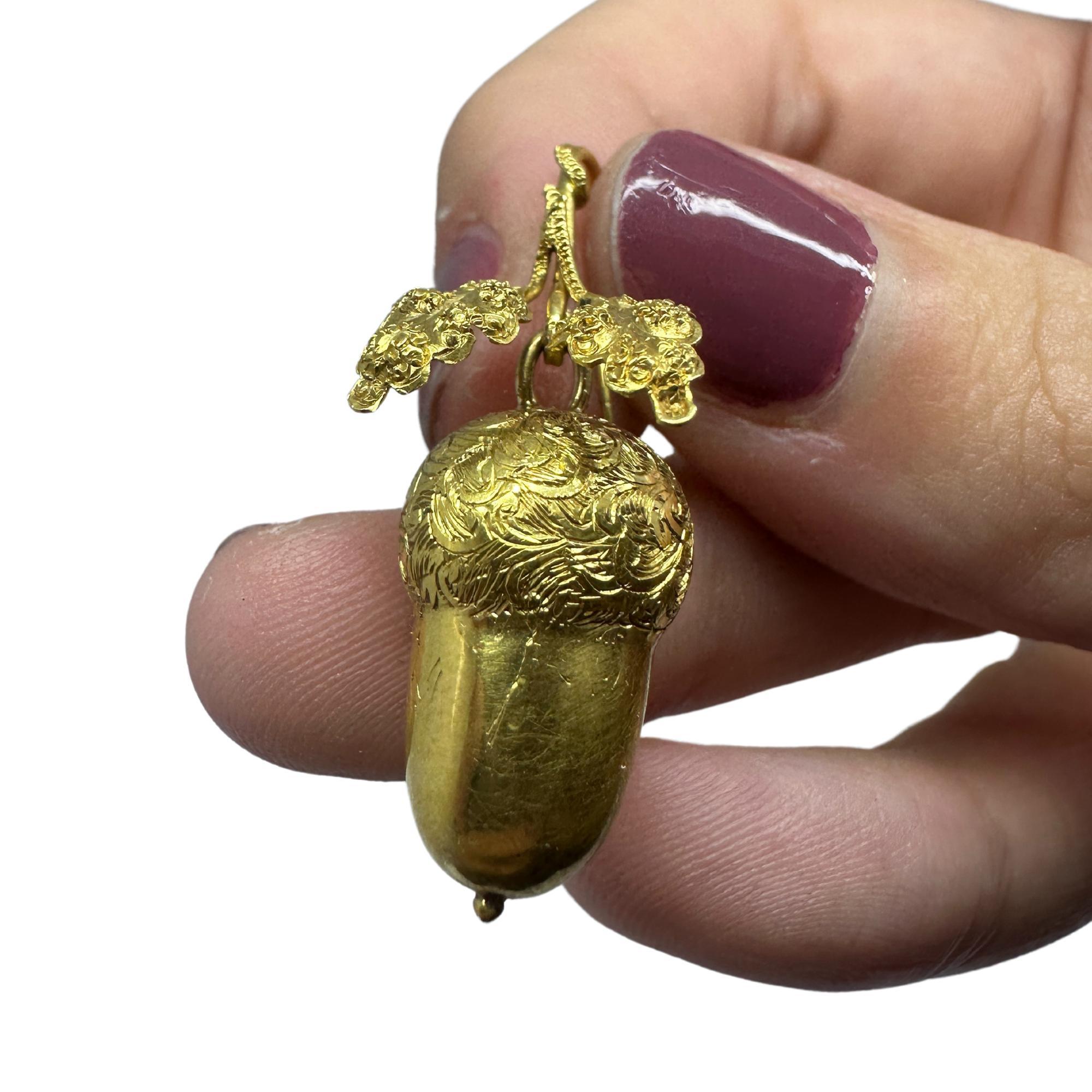Women's 14k Victorian Acorn Earrings For Sale
