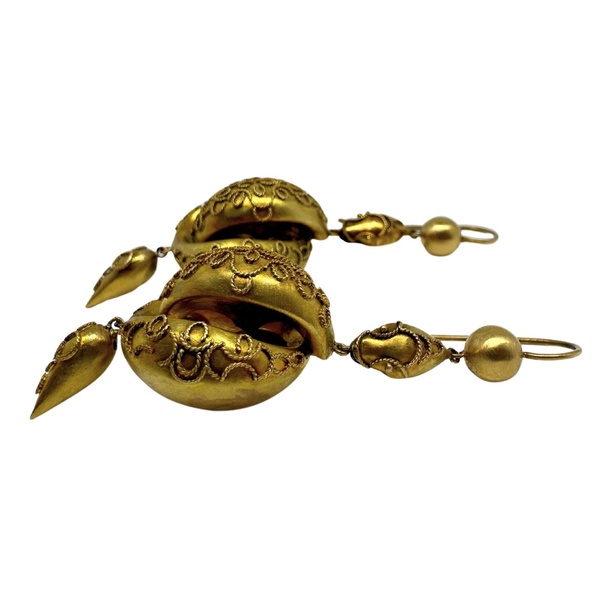 Women's 14k Victorian Drop Earrings For Sale