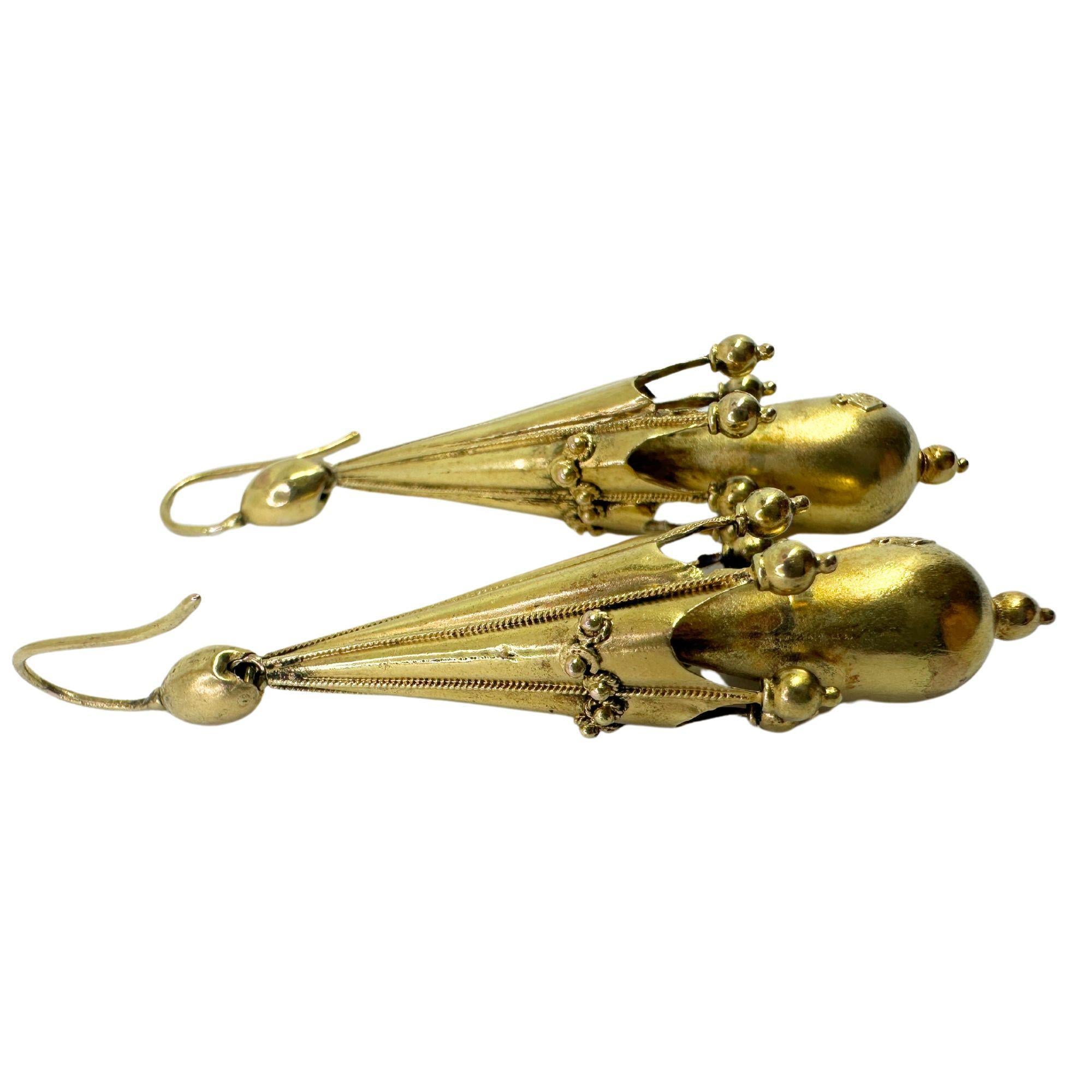 14k Victorian Drop Earrings For Sale 1