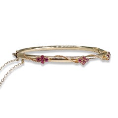 Bracciale vittoriano con granato 14k