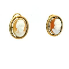 14K Victorian Italian Cameos white coral 9.45 Gr 1 x 0.6 inches