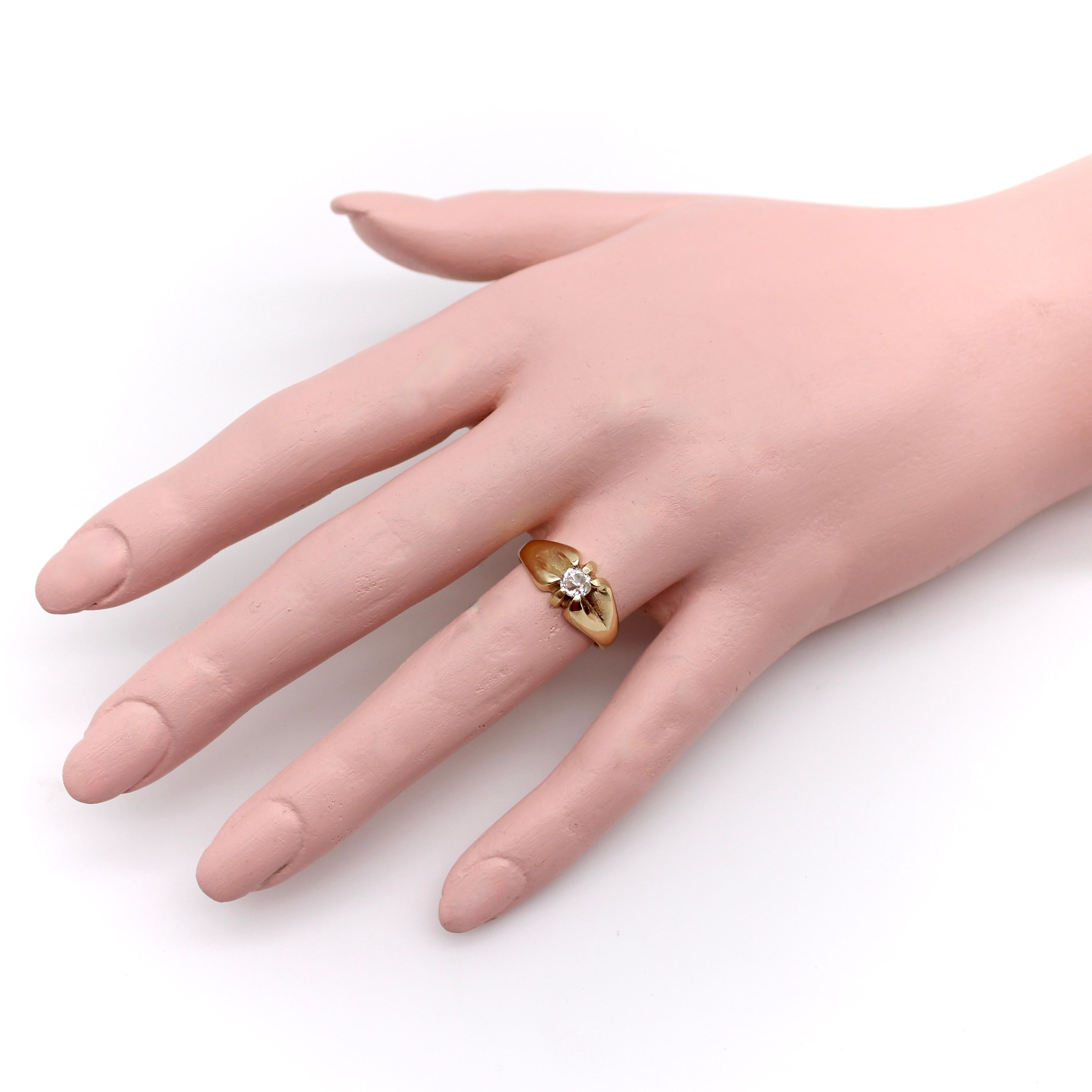 14K viktorianischen alten Mine Cut Diamantring im Angebot 2
