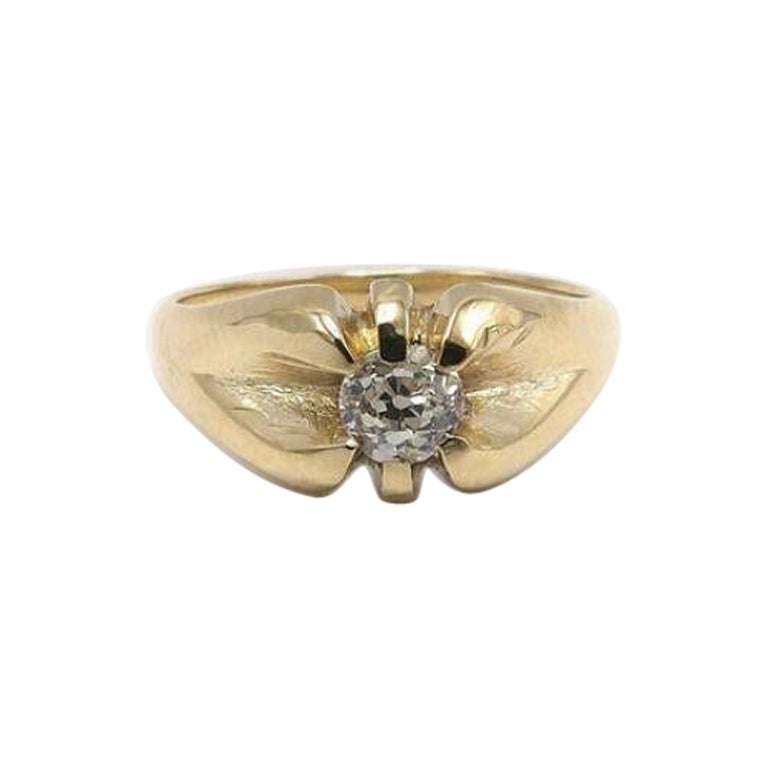 14K viktorianischen alten Mine Cut Diamantring im Angebot