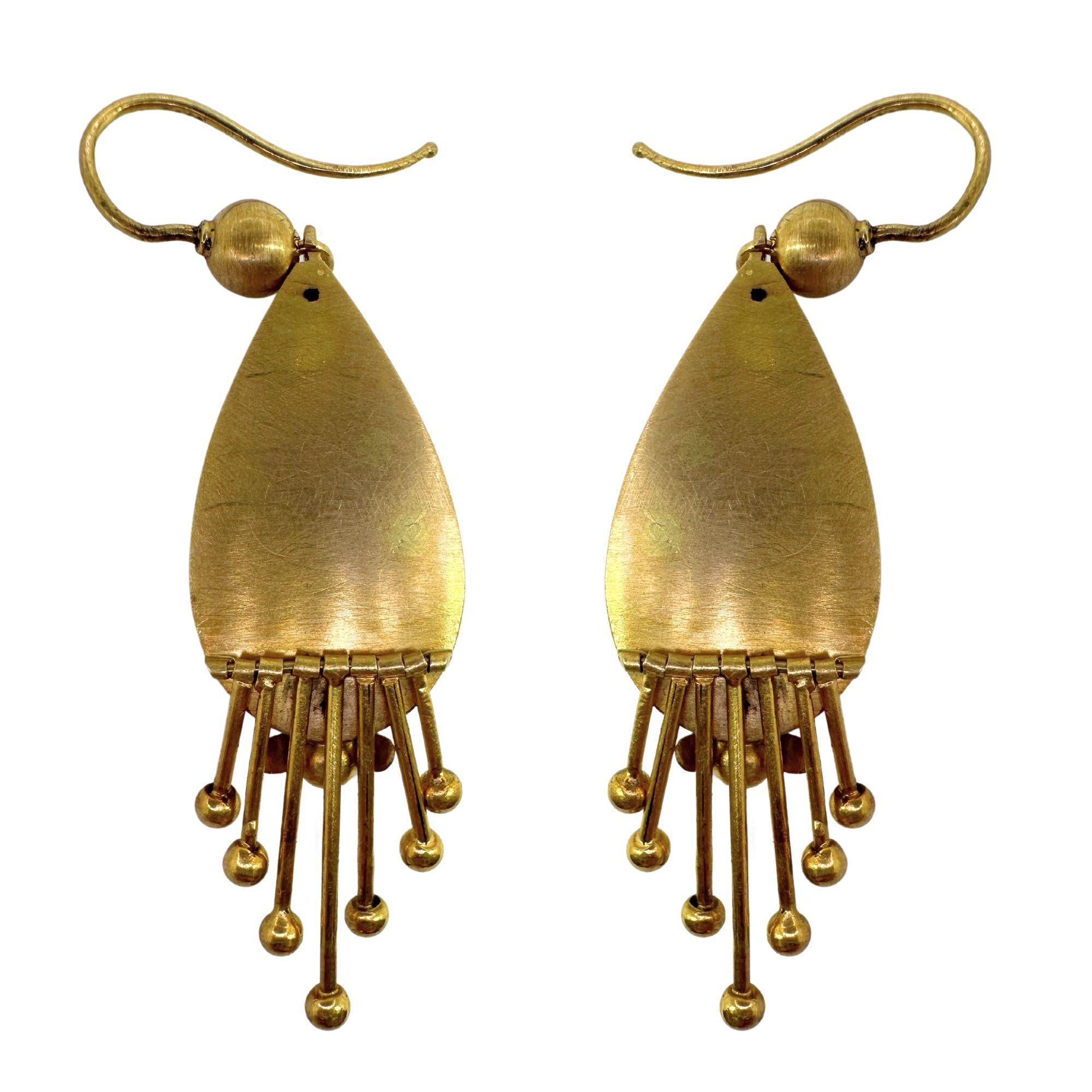 14k Victorian Pearl and Enamel Drop Earrings In Good Condition For Sale In New York, NY