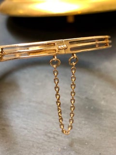 Victorian 14K Sugarloaf Cabochon Sapphire Mine Diamond Cuff Bracelet GIA NO HEAT