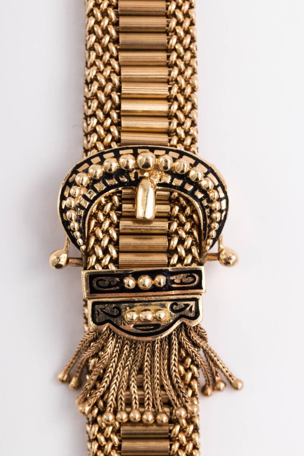 Women's or Men's 14 Karat Victorian Tassel Bracelet