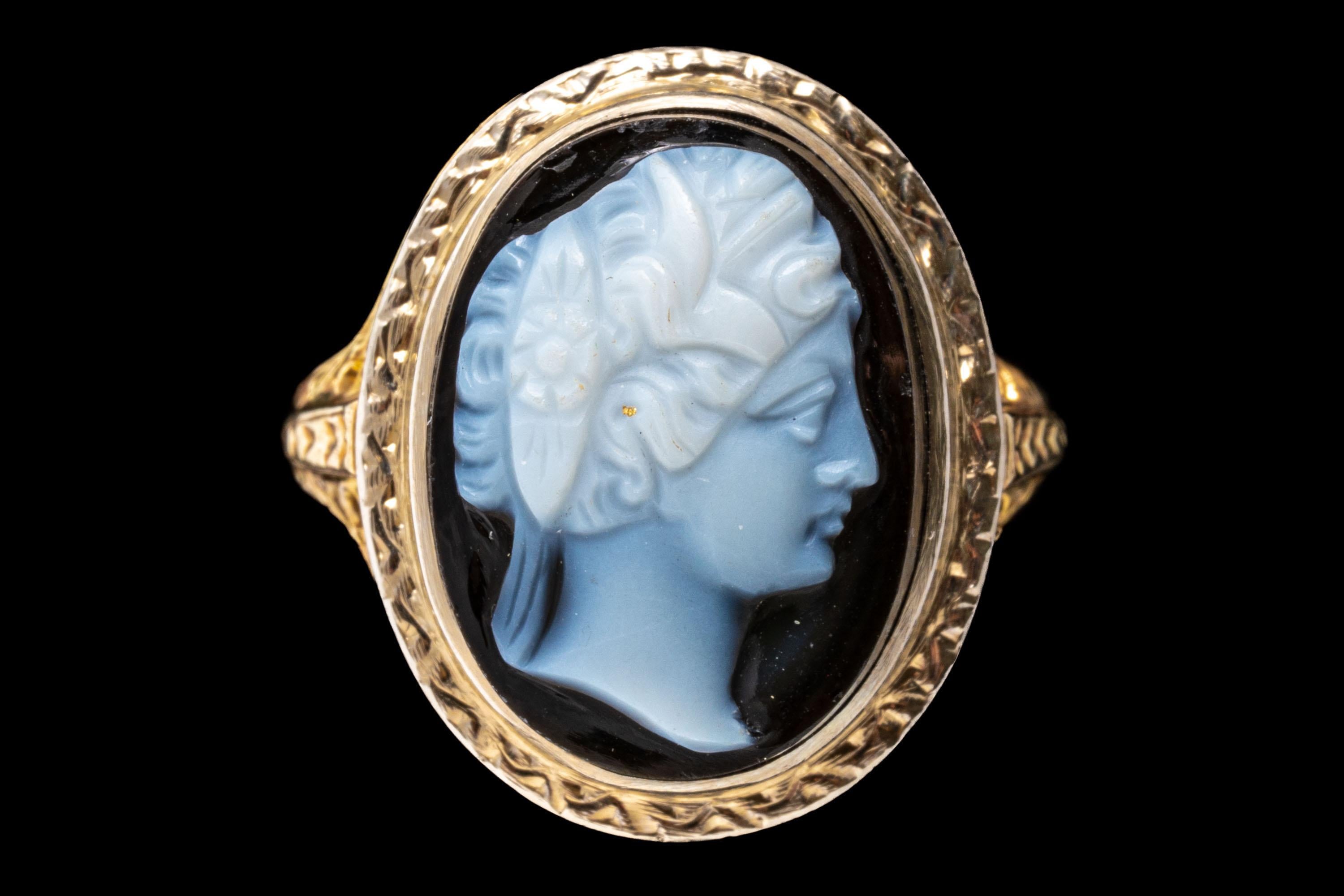 vintage black cameo ring
