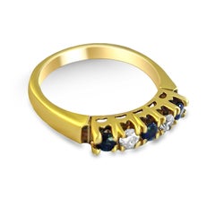 14 Karat Vintage Diamond and Sapphire Ring