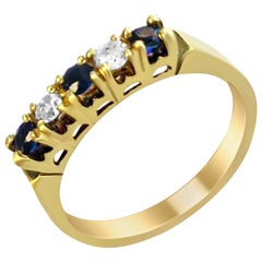 14 Karat Vintage Diamond and Sapphire Ring