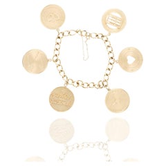14K Vintage French Love Token Bracelet