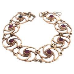 14K Vintage Garnet Link Bracelet 14K Vintage Garnet Link Bracelet