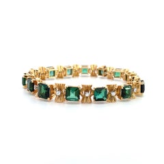 Bracciale vintage 14k GUBELIN con tormalina e diamanti