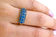 14 Karat Vintage London Blue Topaz Ladies Ring