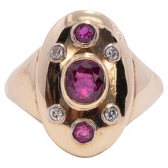 14k Vintage Ruby and Diamond Ring