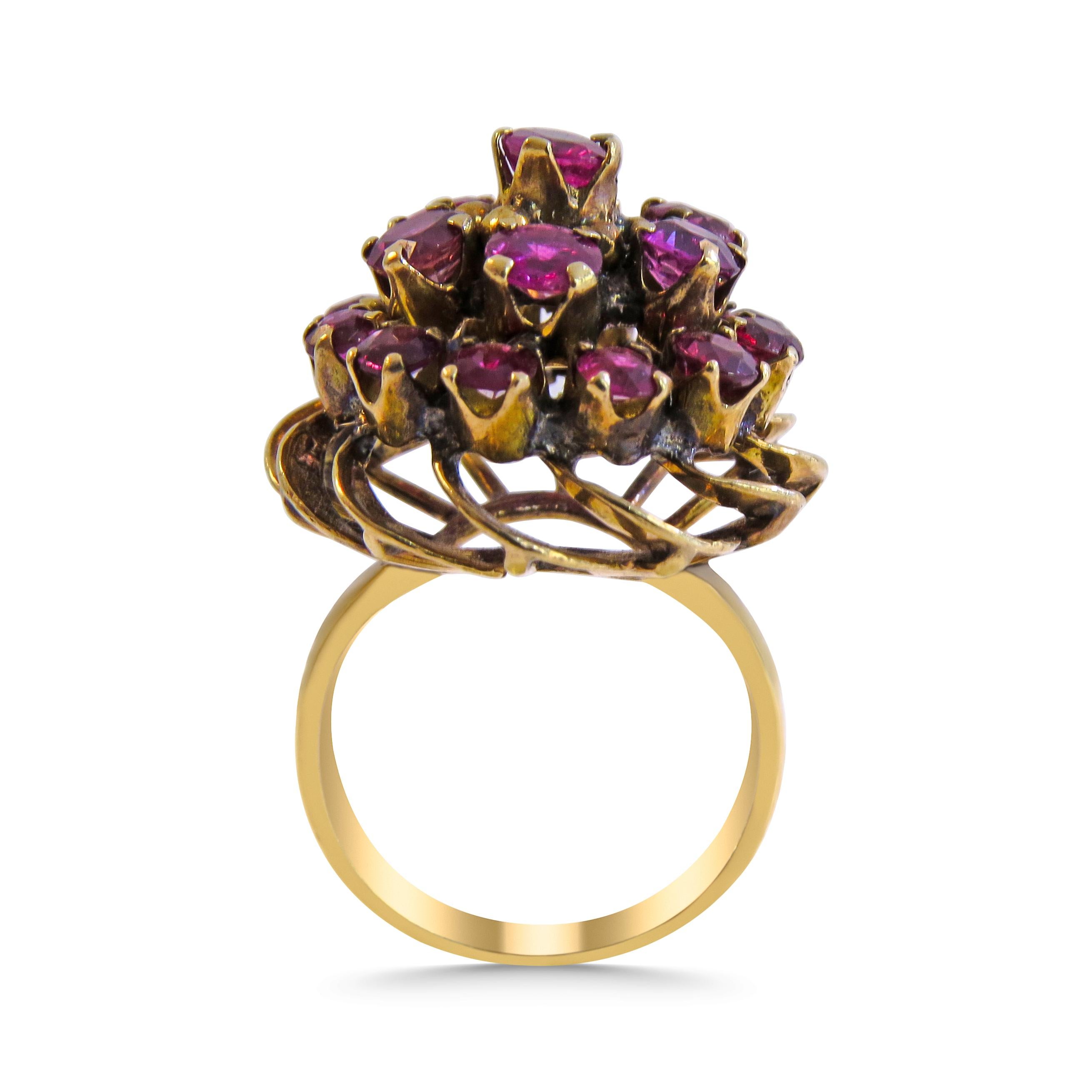 Women's 14 Karat Vintage Ruby Ladies Ring For Sale