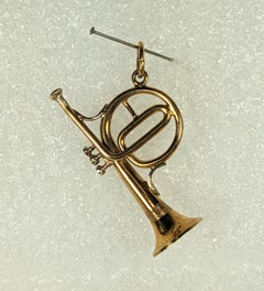 14K Vintage Trumpet Pendant