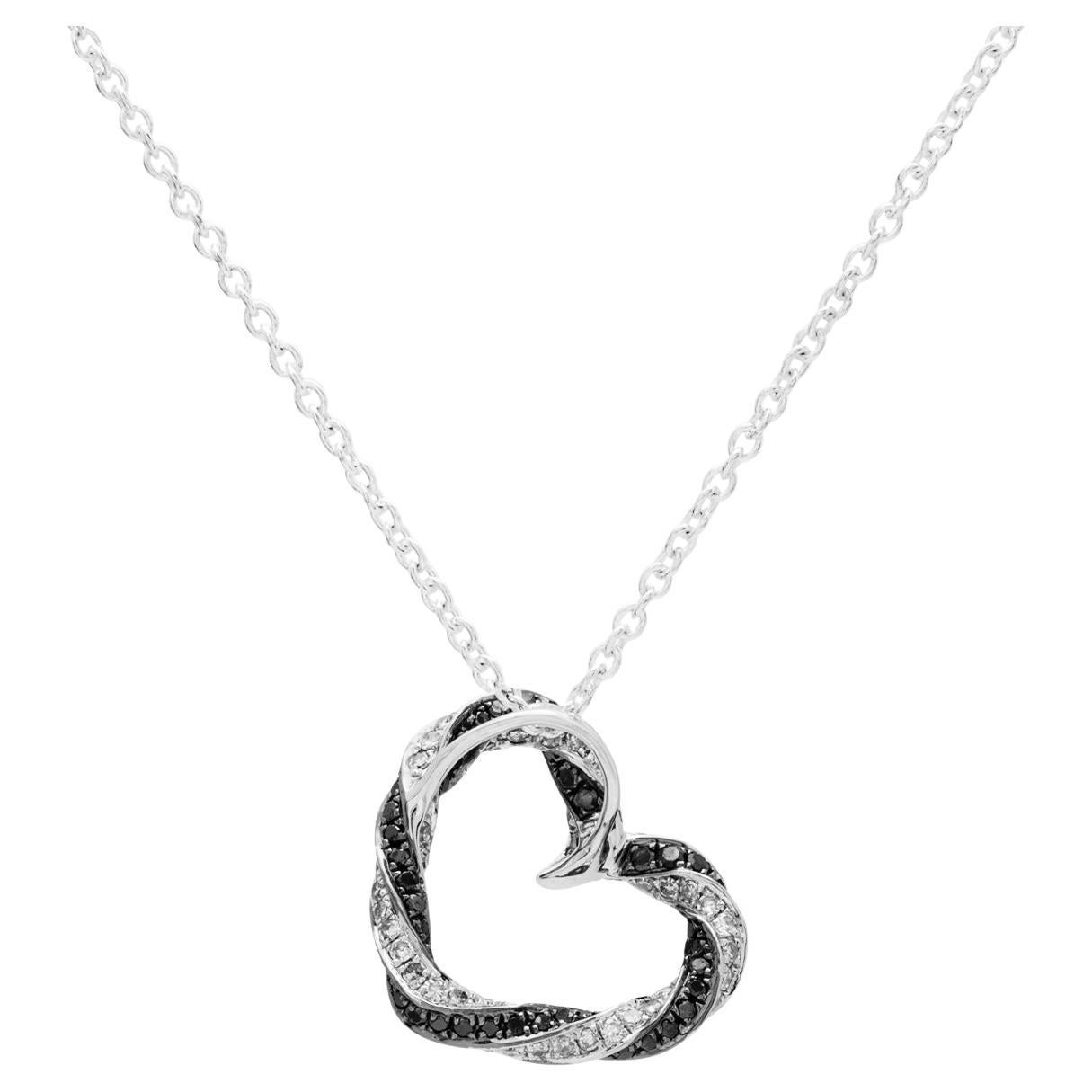 Ciondolo bianco e nero con diamante Whiting 14K W in vendita