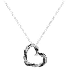 14K W White & Black Diamond Sparkling White pendant