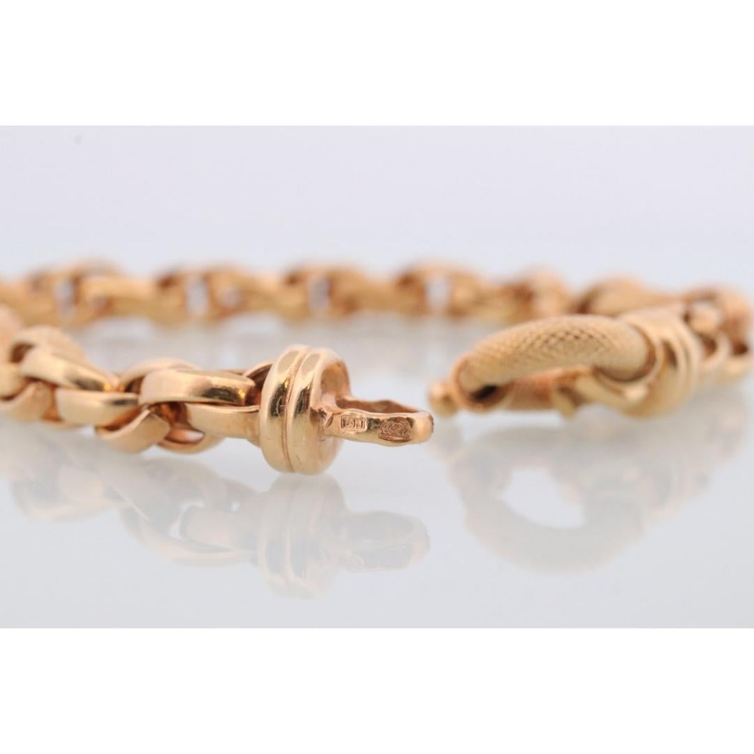 Bracelet tissé 14k. Bracelet de chaîne à maillons de corde en or jaune texturé Rolo Weave. 4